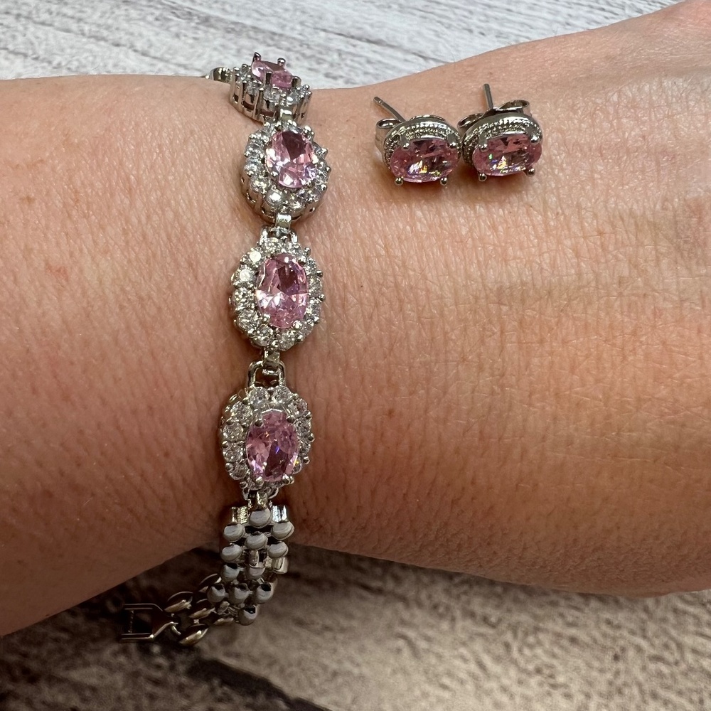 BRACELET AND EARRING SET PINK (4143719)